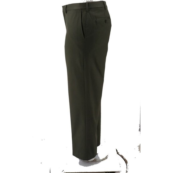 NWT LANDS' END TRADITIONAL FIT NO IRON TWILL DRESS PANTS DARK OLIVE GREEN 31 - Picture 3 of 9